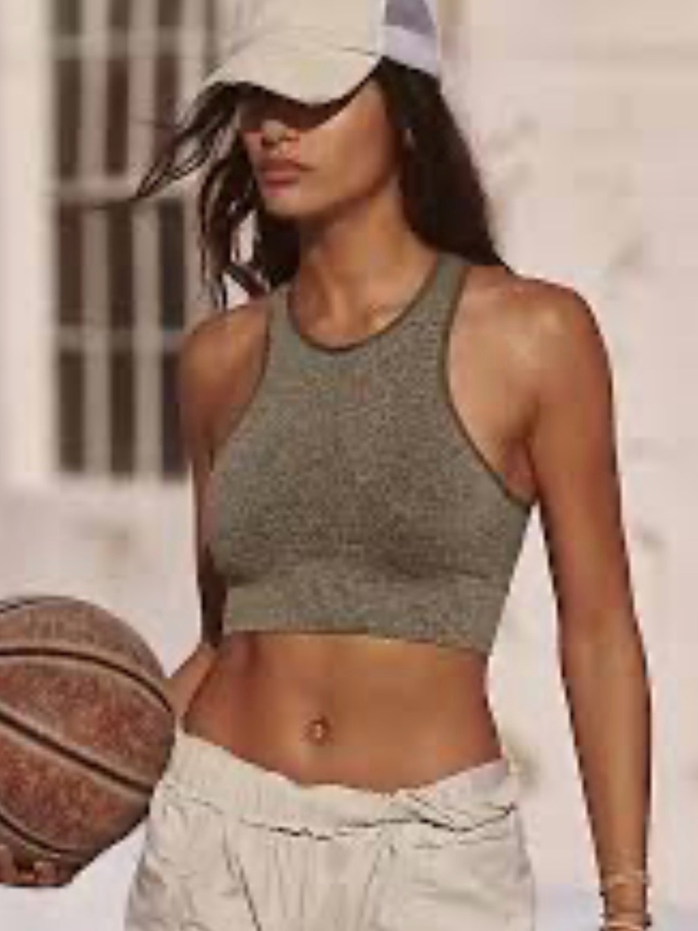 FP FREE PEOPLE Movement Every Single Time Sports Bra Crop Top Women XS/S Olive